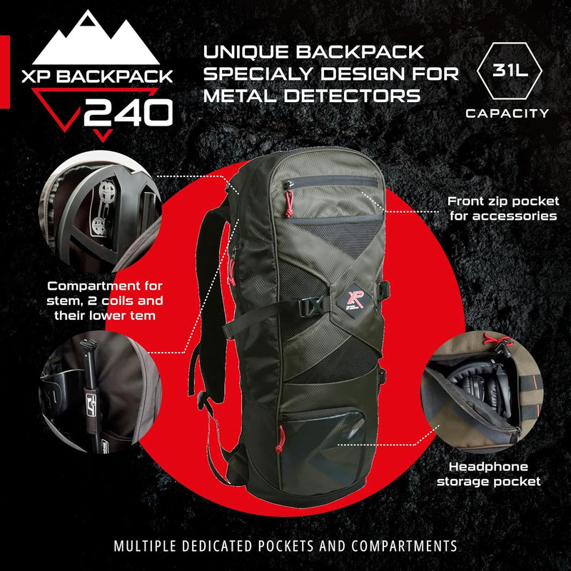 Load image into Gallery viewer, XP Deus II Metal Detector with WS6, MI-6 Pinpointer & XP 240 Backpack – 13″ × 11″ FMF Waterproof Coil