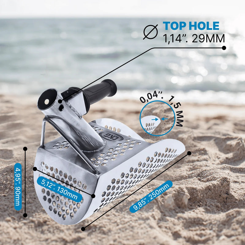 Load image into Gallery viewer, CKG Hex-7 Stainless Steel Sand Scoop with Carbon Fiber Travel Handle