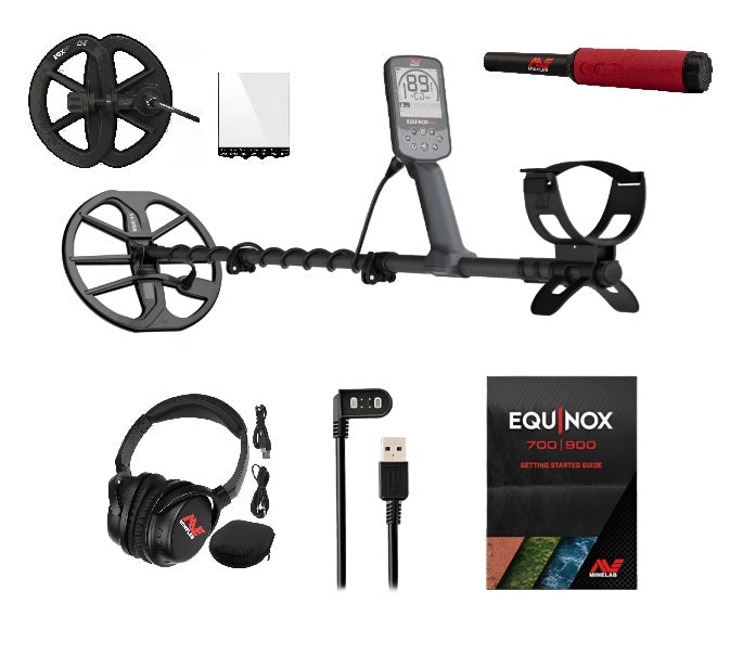 Load image into Gallery viewer, Minelab Equinox 700 Metal Detector with Pro-Find 40 Pinpointer, Carry Bag, and 6" EQX 06 Coil
