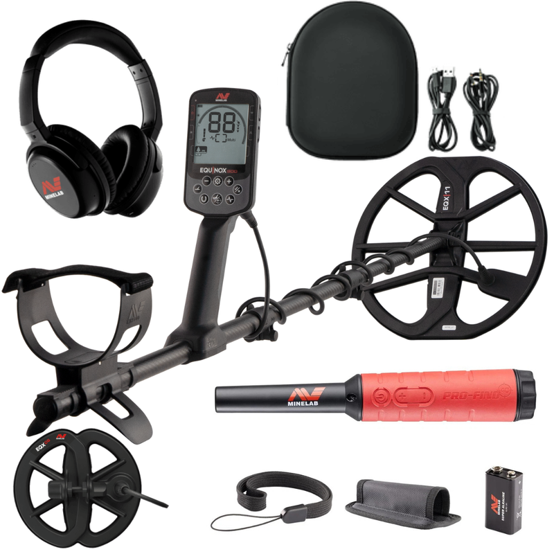 Load image into Gallery viewer, Minelab Equinox 900 Metal Detector + Pro Find 40 Pinpointer, 11” and 6" coils 3720-0006