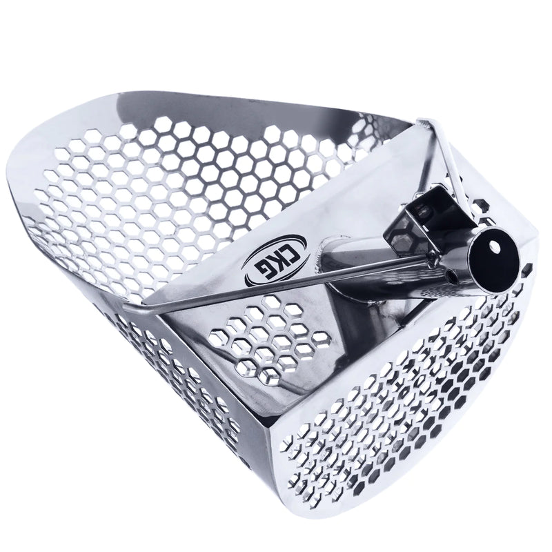 Load image into Gallery viewer, CKG 11X8 STAINLESS SAND SCOOP HEXAHEDRON HOLES WITH CARBON FIBER HANDLE