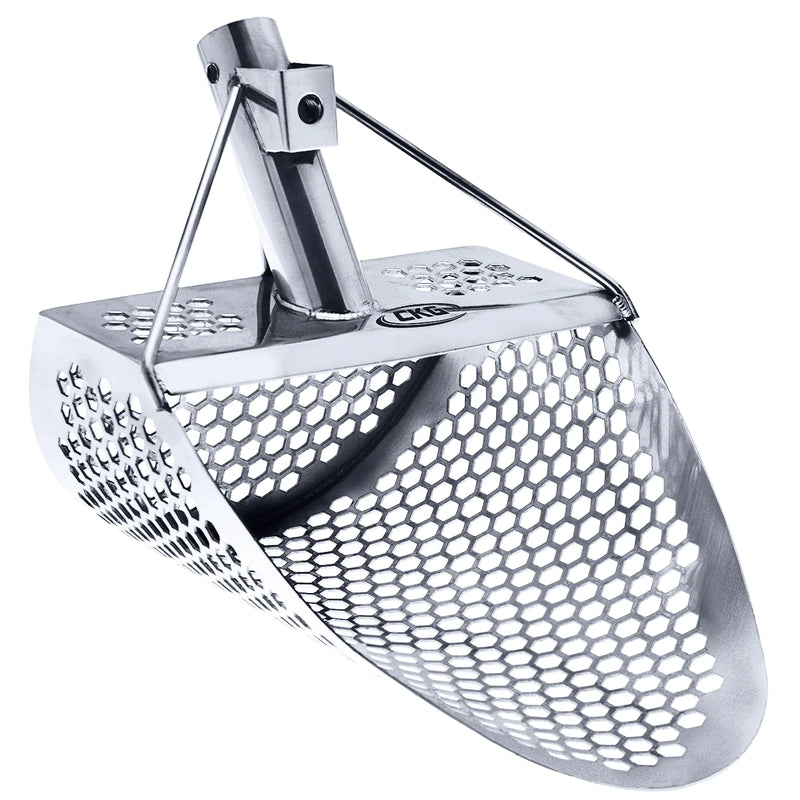 Load image into Gallery viewer, CKG 11X8 STAINLESS SAND SCOOP HEXAHEDRON HOLES WITH CARBON FIBER HANDLE