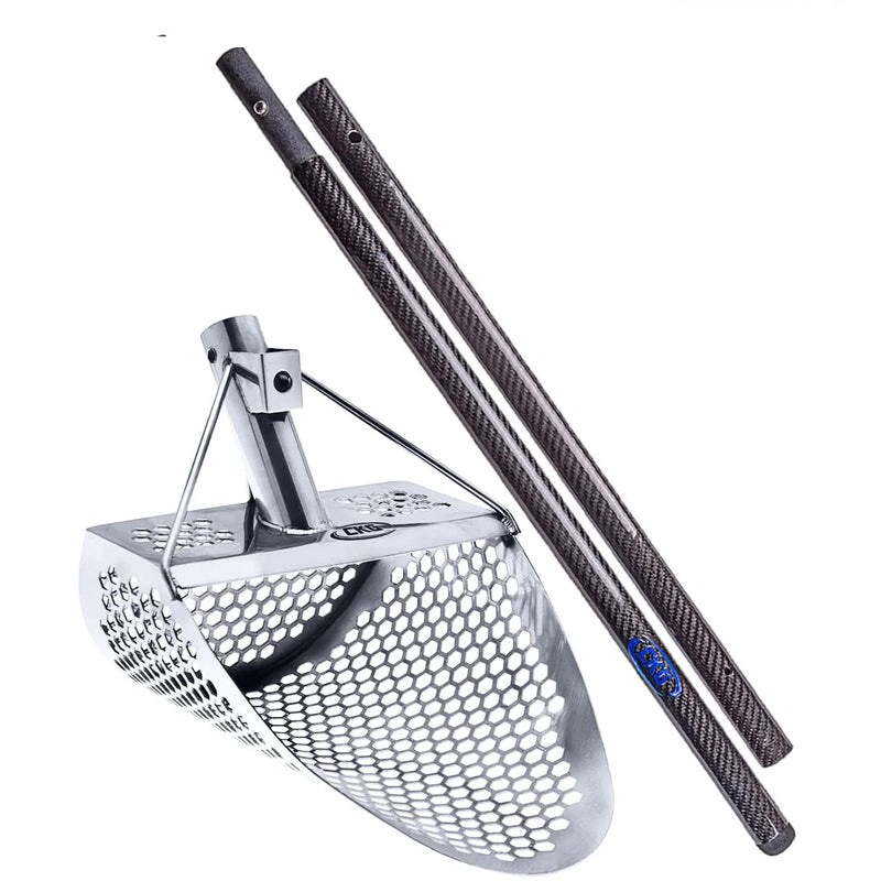 Load image into Gallery viewer, CKG 11X8 STAINLESS SAND SCOOP HEXAHEDRON HOLES WITH CARBON FIBER HANDLE