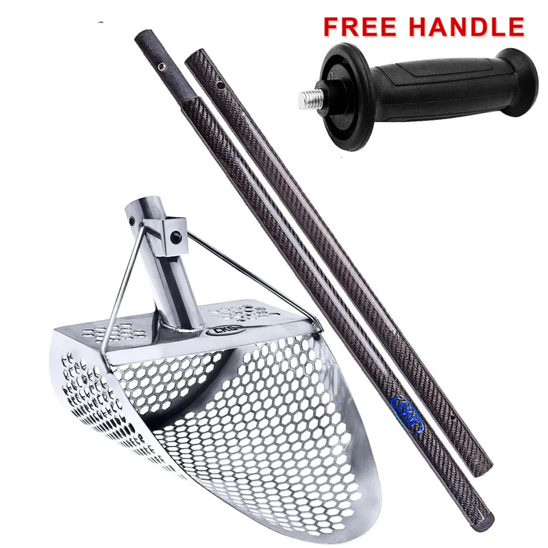 Load image into Gallery viewer, CKG 11X8 STAINLESS SAND SCOOP HEXAHEDRON HOLES WITH CARBON FIBER HANDLE