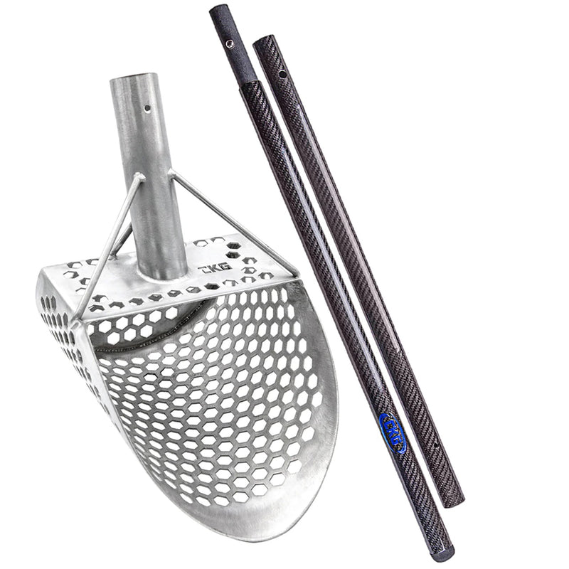 Load image into Gallery viewer, CKG 9 X 6 STAINLESS SAND SCOOP HEXAHEDRON HOLES WITH CARBON FIBER HANDLE