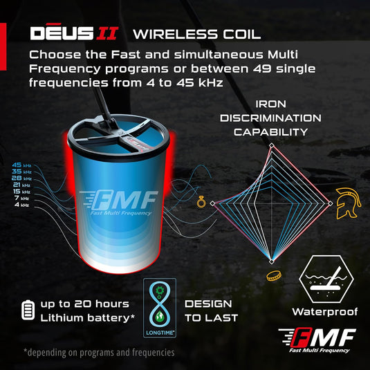 XP Deus II Metal Detector (DEUS2-22FMFRCEA + MI-6 + WSAII) (9