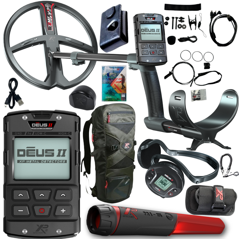 Load image into Gallery viewer, XP Deus II Metal Detector with WS6, MI-6 Pinpointer & XP 240 Backpack – 13″ × 11″ FMF Waterproof Coil