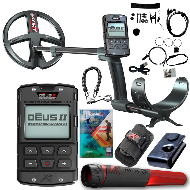 Load image into Gallery viewer, XP Deus II Metal Detector with Remote Control, 11" FMF Coil, and XP MI-6 Pinpointer