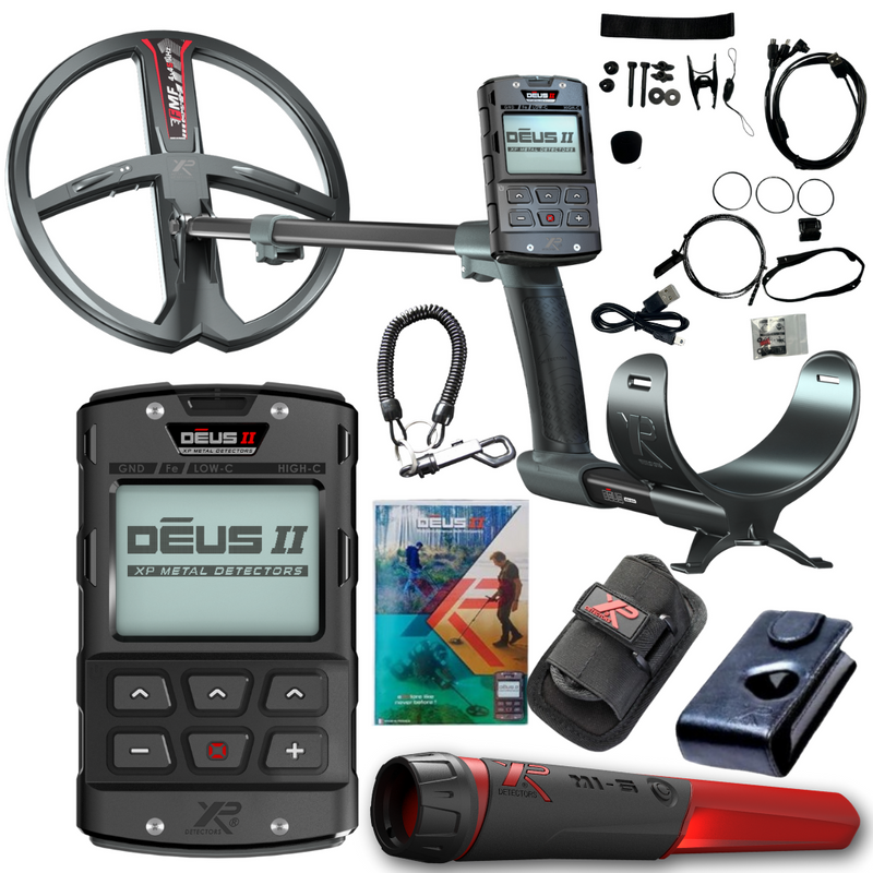 Load image into Gallery viewer, XP Deus II Metal Detector with Remote Control, 13" FMF Coil, and XP MI-6 Pinpointer