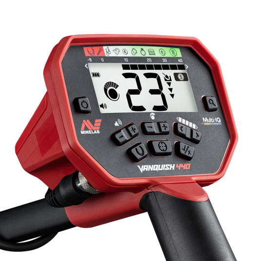 Minelab Vanquish 440 Metal Detector – Multi-IQ Technology with Waterproof V10 Coil & Pinpoint Mode