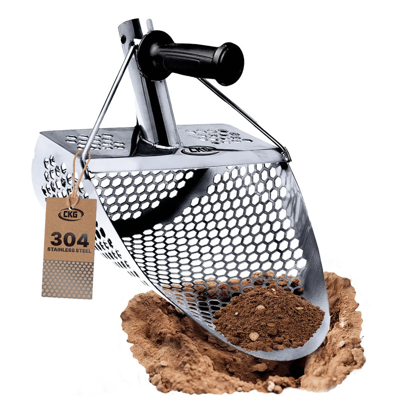 Load image into Gallery viewer, CKG 11x8 Stainless Steel Sand Scoop with Screw-On Handle
