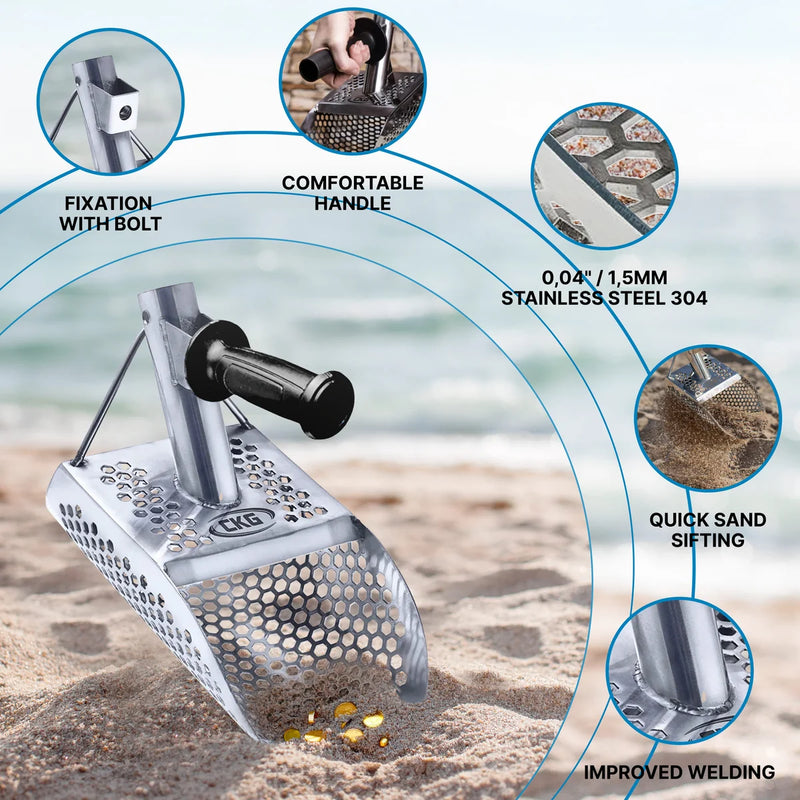Load image into Gallery viewer, CKG Hex-7 Stainless Steel Sand Scoop with Carbon Fiber Travel Handle
