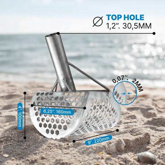 CKG 9" x 6" Sand Scoop with Carbon Fiber Travel Handle