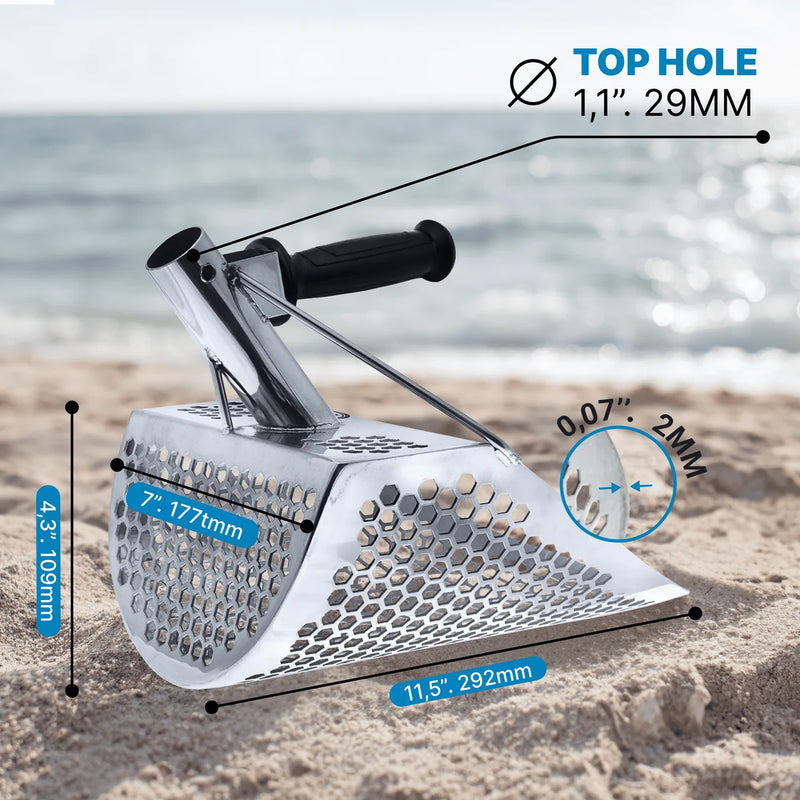 Load image into Gallery viewer, CKG 11x8 Stainless Steel Sand Scoop with Screw-On Handle
