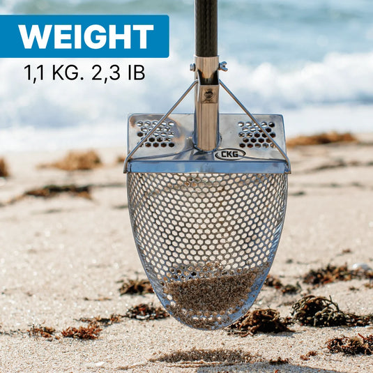 CKG 11x8 Stainless Steel Sand Scoop with Screw-On Handle