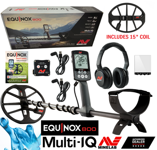 Minelab Equinox 800 Metal Detector & 15