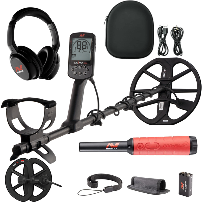 Minelab Equinox 900 Metal Detector + Pro Find 40 Pinpointer, 11” and 6