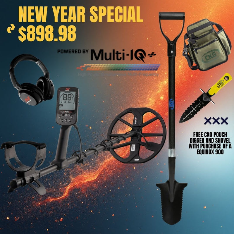 Load image into Gallery viewer, Minelab EQUINOX 900 Metal Detector with 11" and 6" Double-D Coils

