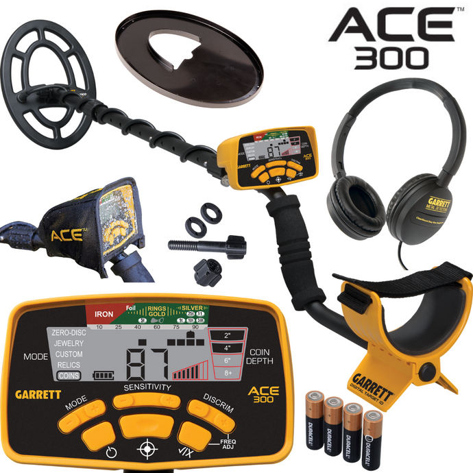 Garrett ACE 300 Metal Detector with 7x10