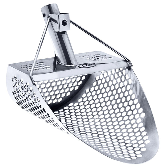 CKG 11X8 STAINLESS SAND SCOOP HEXAHEDRON HOLES WITH CARBON FIBER HANDLE