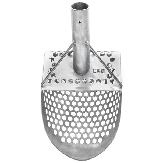 CKG 9 X 6 STAINLESS SAND SCOOP HEXAHEDRON HOLES WITH CARBON FIBER HANDLE