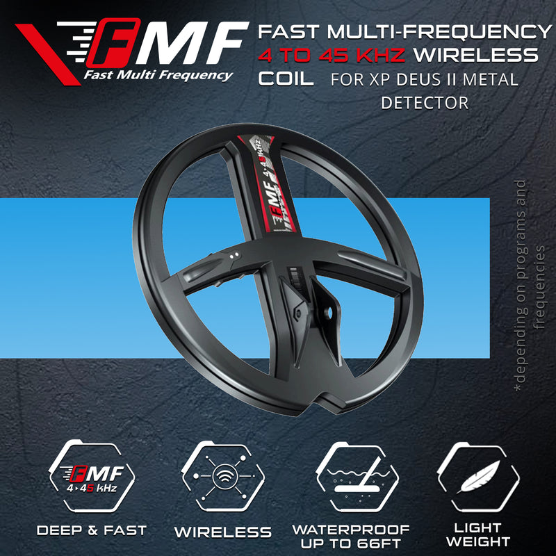 Load image into Gallery viewer, XP Deus II 11" FMF Coil (28cm) with Coil Cover &amp; Lower Stem
