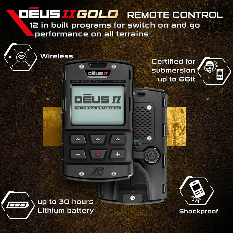 Load image into Gallery viewer, XP Deus II Metal Detector with WSAST Stereo Headphones and 9x5.5" HF Elliptical FMF Coil
