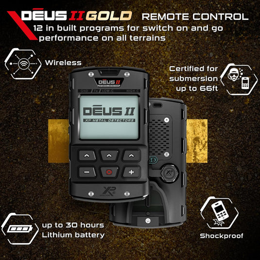 XP Deus II Metal Detector with WSAST Stereo Headphones and 9x5.5" HF Elliptical FMF Coil
