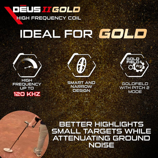 XP Deus II Metal Detector with WSAST Stereo Headphones and 9x5.5" HF Elliptical FMF Coil