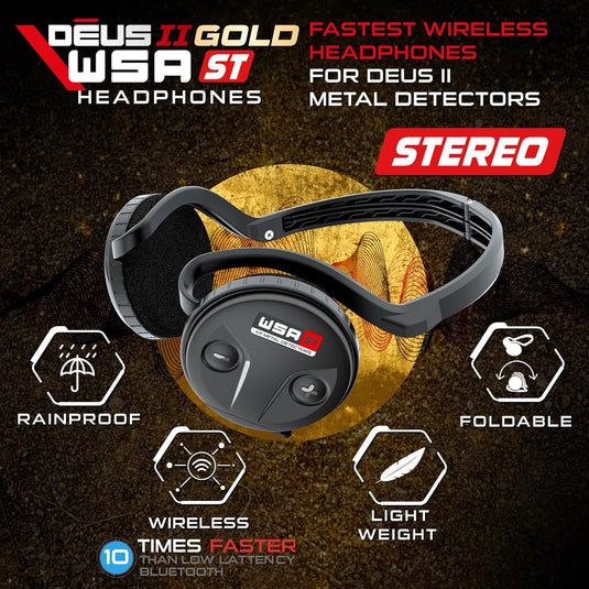 XP Deus II Metal Detector with WSAST Stereo Headphones and 9x5.5" HF Elliptical FMF Coil