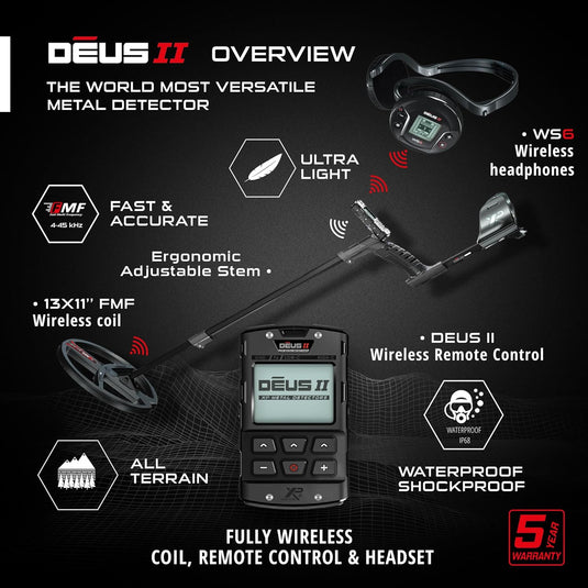 XP Deus II Metal Detector Free MI-6 & 240 Backpack DEUS2-34FMFRCWS6EA (13