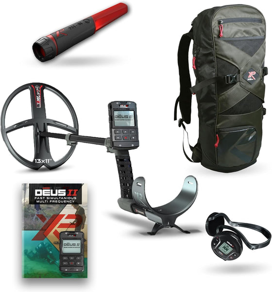 XP Deus II Metal Detector Free MI-6 & 240 Backpack DEUS2-34FMFRCWS6EA (13" Coil)