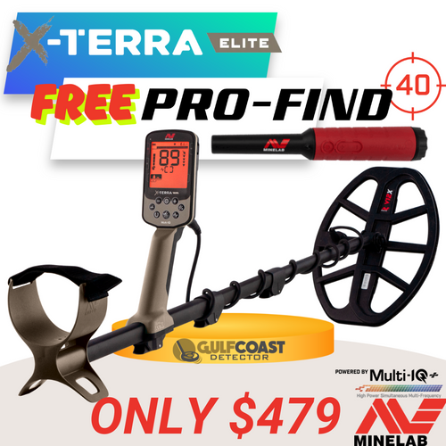 Minelab X-Terra Elite Metal Detector – Multi-IQ, Fully Waterproof (Includes Pro-Find 40 Pinpointer)