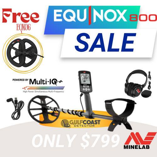Minelab Equinox 800 Metal Detector - 3720-0002 Waterproof + 6