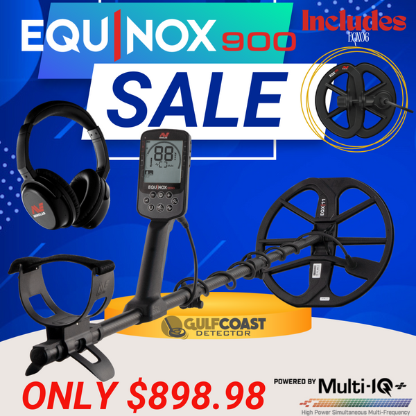 Minelab Equinox 900 Metal Detector 11' and 6" coils 3720-0006
