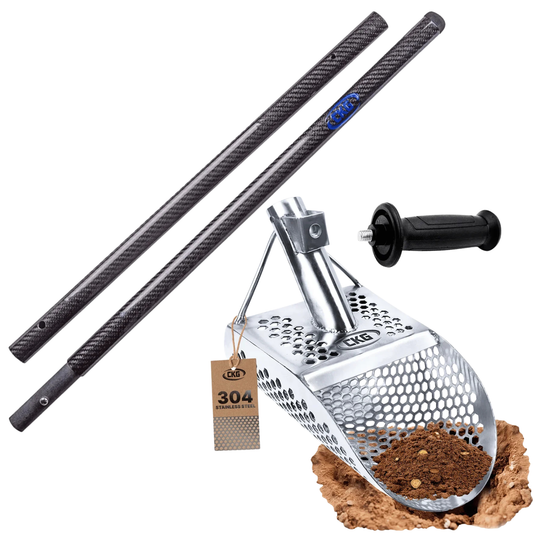 CKG Hex-7 Stainless Steel Sand Scoop with Carbon Fiber Travel Handle