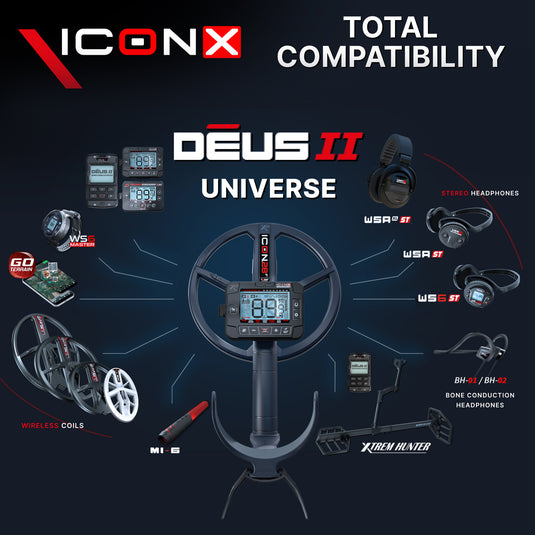 XP ICON X Metal Detector with WSA-XL ST Wireless Stereo Headphones