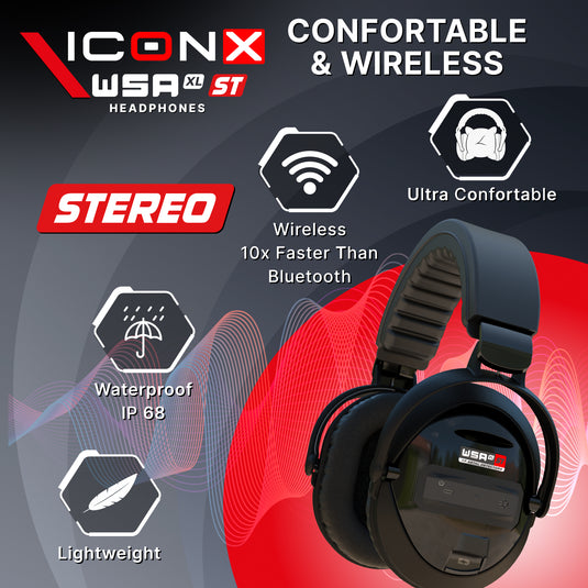 XP ICON X Metal Detector with WSA-XL ST Wireless Stereo Headphones