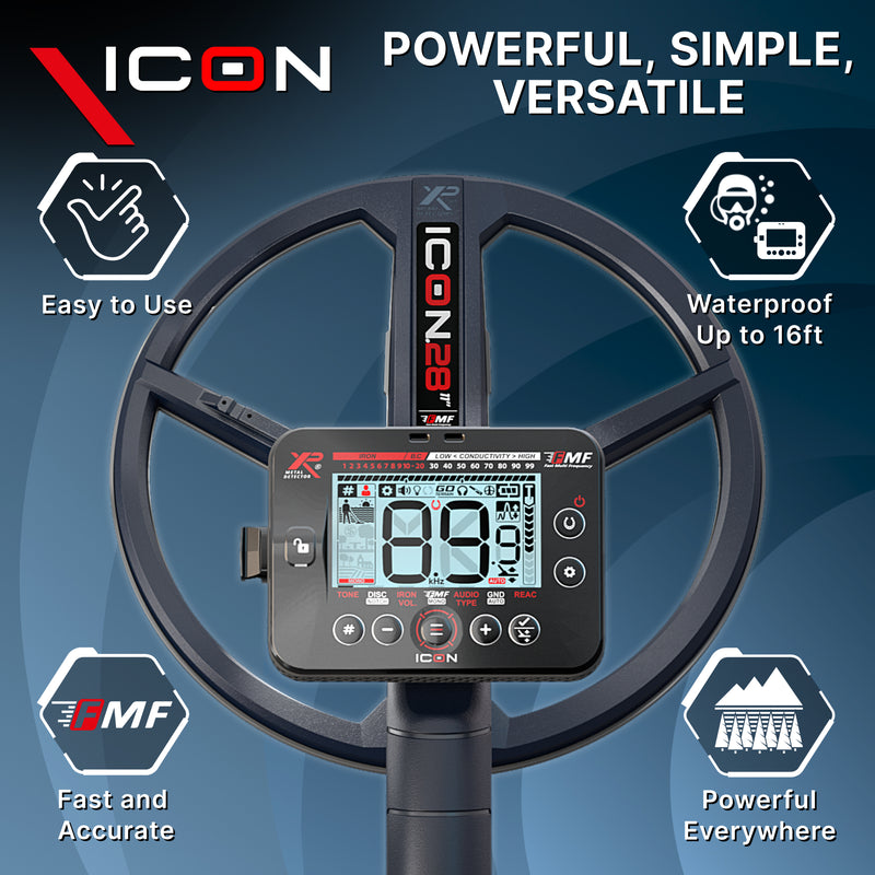Load image into Gallery viewer, XP ICON Metal Detector with WSA ST Wireless Stereo Headphones
