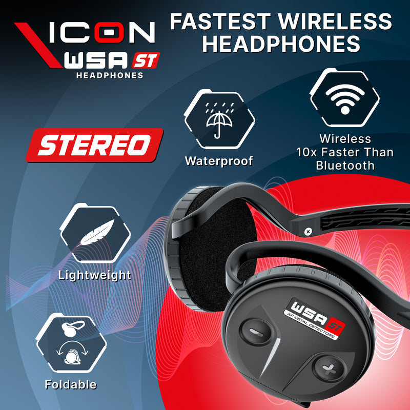 Load image into Gallery viewer, XP ICON Metal Detector with WSA ST Wireless Stereo Headphones
