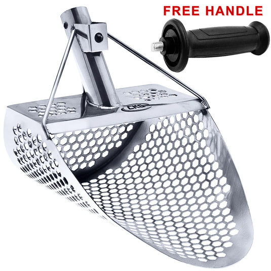 CKG 11x8 Stainless Steel Sand Scoop with Screw-On Handle
