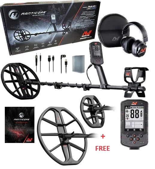 Minelab Manticore Metal Detector PN: 3228-0200 + M8 and M15 Search Coils