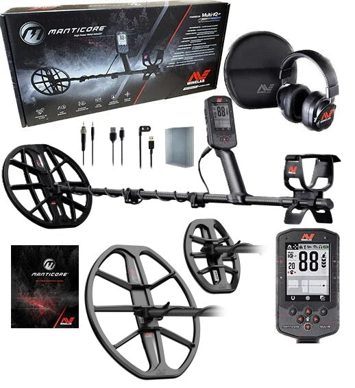 Minelab Manticore Metal Detector PN: 3228-0200 + M8 and M15 Search Coils