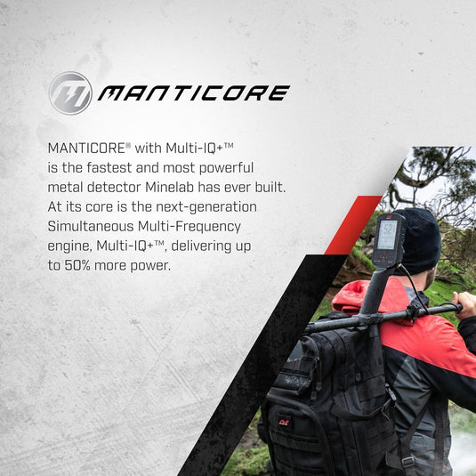 Minelab Manticore Metal Detector with M9 Coil and Minelab Backpack