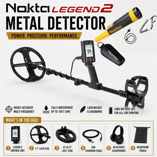 Nokta The Legend 2 Multi-Frequency Metal Detector + Accupoint Pinpointer