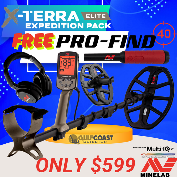 Minelab X-Terra Elite Expedition Pack Metal Detector PN: 3707-0003 + PF40