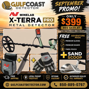 Minelab X-TERRA PRO Metal Detector with Adventure Pack & Sand Scoop