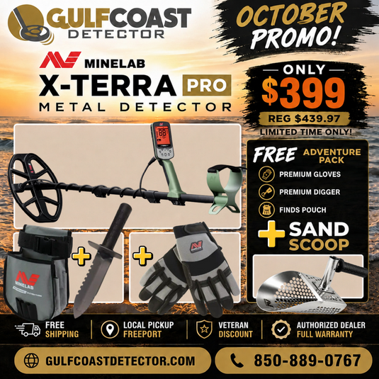 Minelab X-TERRA PRO Metal Detector with Adventure Pack & Sand Scoop