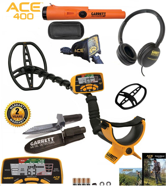 GARRETT ACE 400, PRO POINTER AT, EDGE DIGGER METAL DETECTOR COMBO
